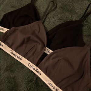 Calvin Klein Women's Black and Gray Bralette Duo